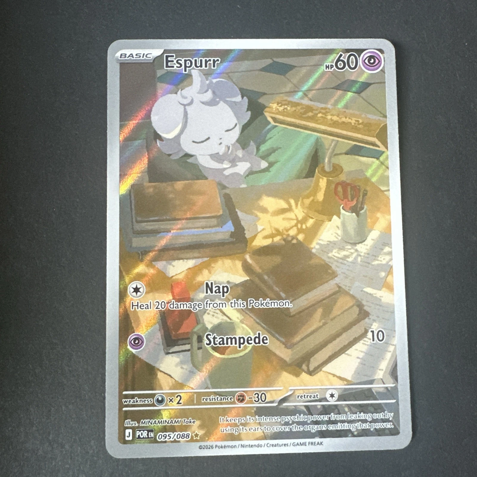 Pokemon Espurr 095/088 NM condition: Perfect Order Holo Full Art Card