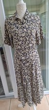 H&M Floral Viscose Button Front Midi Dress UK 10–12 Summer Holidays