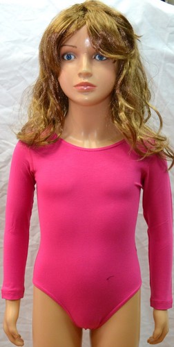 GIRL'S COTTON LONG SLEEVE LEOTARDS STRETCHY DANCE/GYM/BALLET SPORTS COLOUR&SIZES - Picture 3 of 37