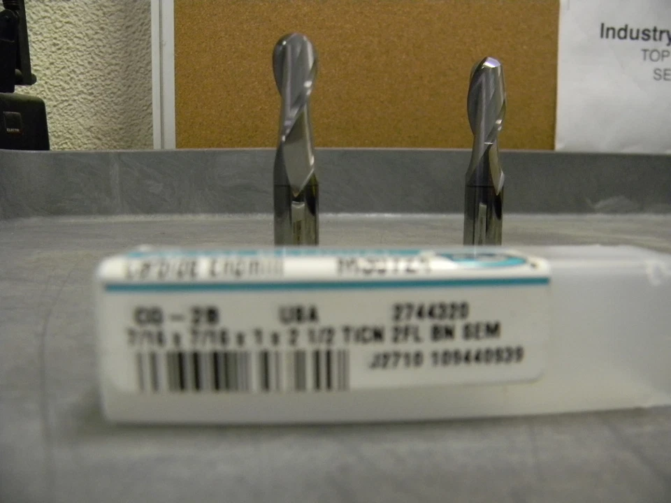 Metal Removal Ball End Mill 7/16" x 1" x 2-1/2" 2F Carb TiCN M30724 - Image 4 of 4