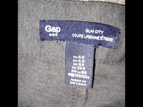 New & Tagged Ladies GAP Slim City Pants, Grey, Size 8R - Picture 11 of 14