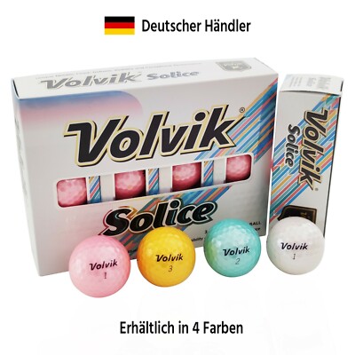 Volvik Solice Golfbälle Metallic Cover - 12er Box - Bunt Pink Weiß Blau Gold NEU