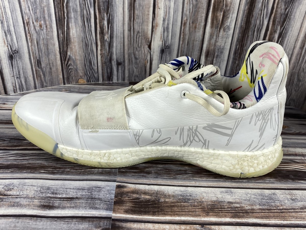 Adidas Harden Vol. 3 Doodle Men\'s Shoe Size 9.5 White/Ivory, Indoor Worn Once Size 8 - Adidas Harden Vol. 3 Doodle for sale online | eBay main image 4
