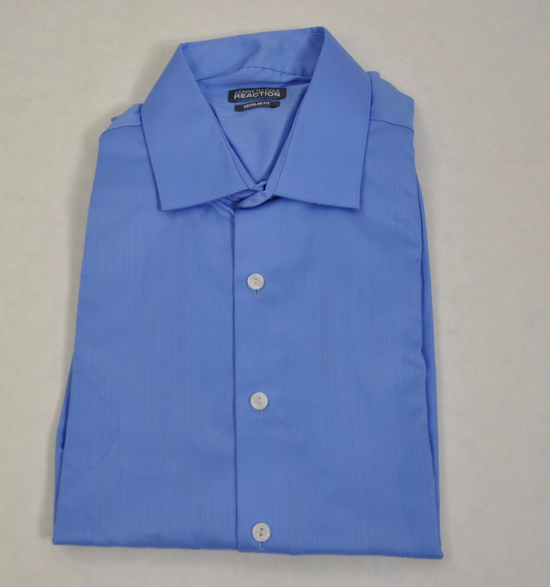 Kenneth Cole Men's Regular Fit Textured Solid Spread Collar Dress Shirt, Size: 16.5 inch Neck 34-35 inch Sleeve, Blue Kenneth Cole Men's Regular Fit Textured Solid Spread Collar Dress Shirt, Size: 16.5 inch Neck 34-35 inch Sleeve, Blue