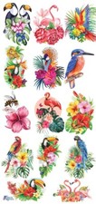 Violette Stickers Tropical Hawaiian Birds Flowers Scrapbook Craft Planner Supply