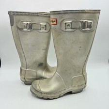 Hunter Original Rain Boots Kids 2M/3F Silver