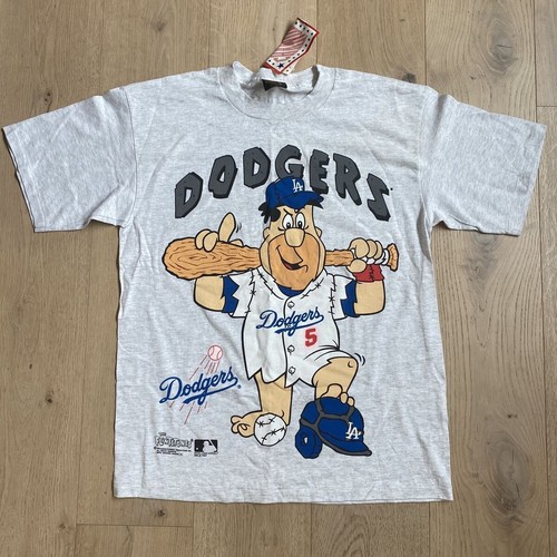 LA Dodgers MLB Flintstones Los Angeles Dodgers Baseball T shirt 90s HN0200 - Picture 1 of 3