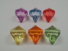 Transparent Acrylic Drop Pendant Qty 1, Faceted, Mixed Color 38x45mm, hole 3mm