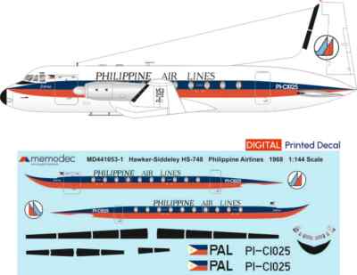 Hawker Siddeley HS-748 Philippine Airlines (1968) (1/144, 1/200, 1/72, 1/48)