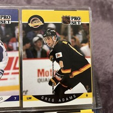1990-91 Pro Set Hockey Card Greg Adams Vancouver Canucks #291