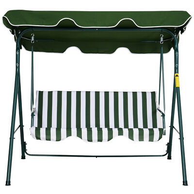 Garten Metall Schaukelstuhl 3 Sitzer Hängematte Terrasse Überdachung Bank Liege