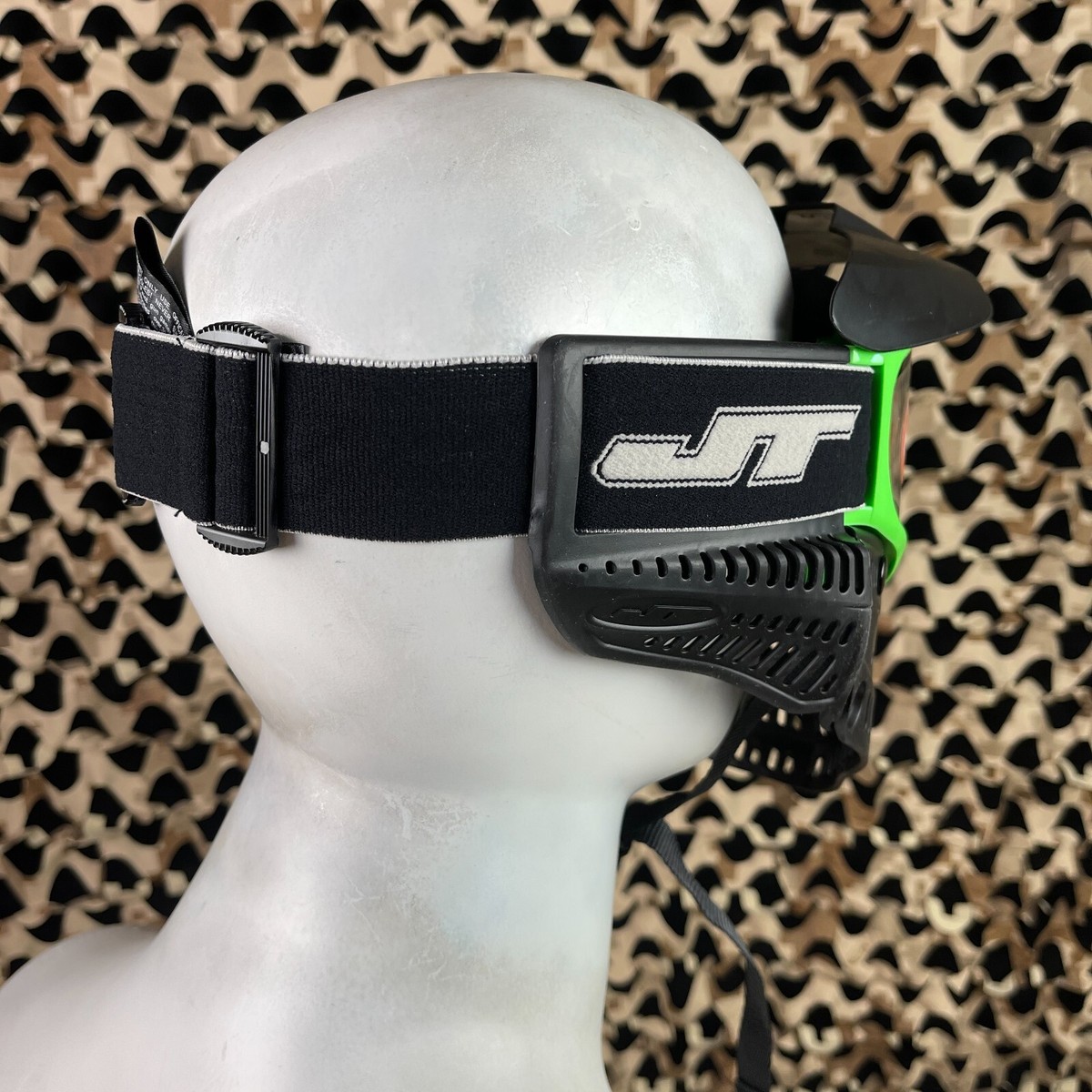 Maschera Termica JT Proflex Per Paintball - Nera Con Telaio Verde Oliva