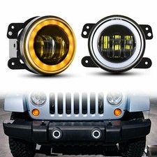 Pair 4inch Round Led Fog Lights Driving Lamp Halo Drl For Jeep Wrangler Jk Tj Pair 4inch Round Led Fog Lights Driving Lamp Halo Drl For Jeep Wrangler Jk Tj