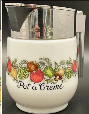 Gemco Corning Ware Compatible Spice of Life Pot a Creme Creamer Made in USA 5''t