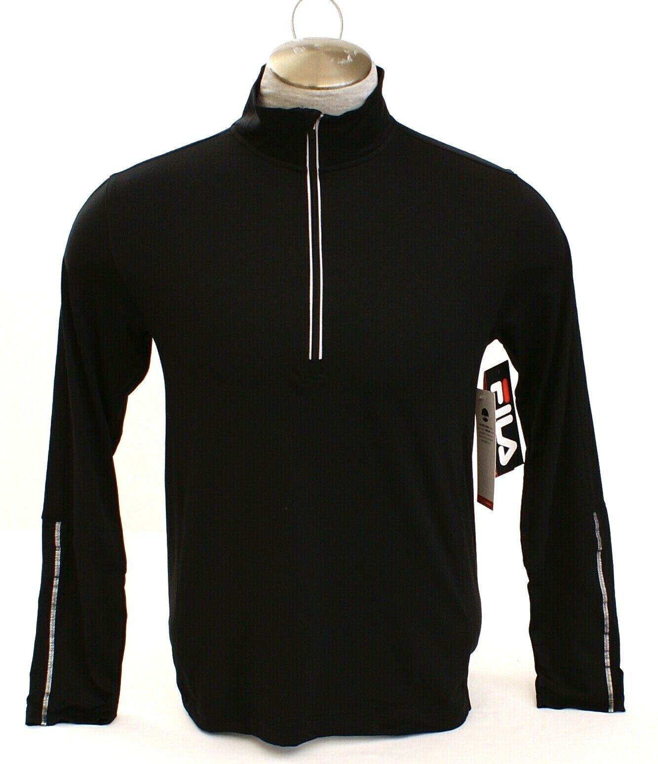 Fila Black Sintra Half Zip Long Sleeve Pullover Shirt Men&apos;s NWT