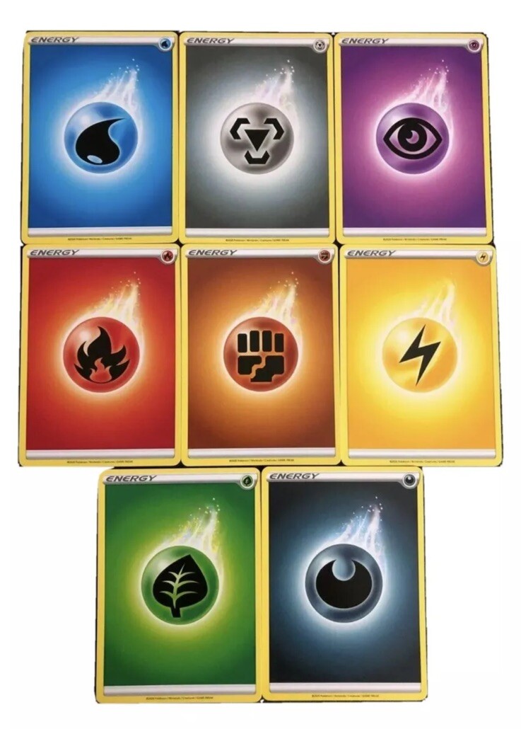 Pokemon TCG: Basic Energy 80x (10 of Each Type! - Gift Wrapped +