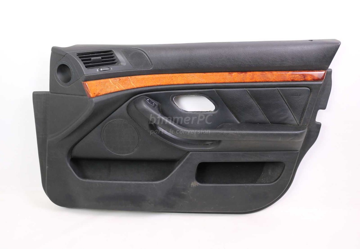 BMW E39 5-Series Black Front Passengers Door Panel Leather Trim