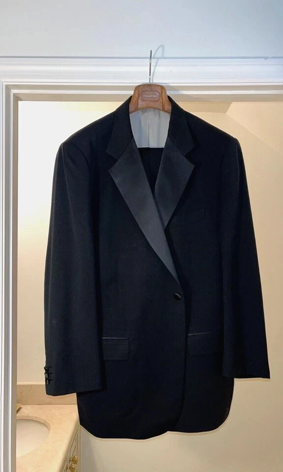 HOMBRE Luigi Suppa MILANO Negro Gris Formal Blazer Cena * 40 Chaqueta 42 Pantalones Lana Foto 2 de 4