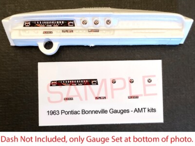 1963 PONTIAC BONNEVILLE GAUGE FACES for 1/25 scale AMT kits PLS READ DESCRIPTION