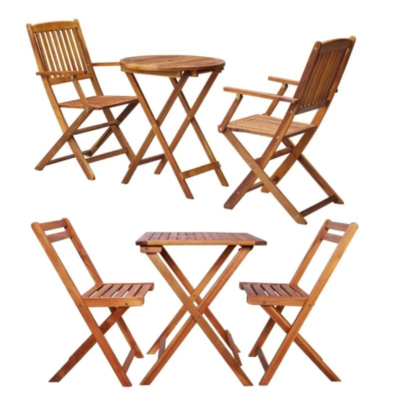 Gaseeto Balkonmöbelsets 2 Personen Balkon Möbel Set Holz