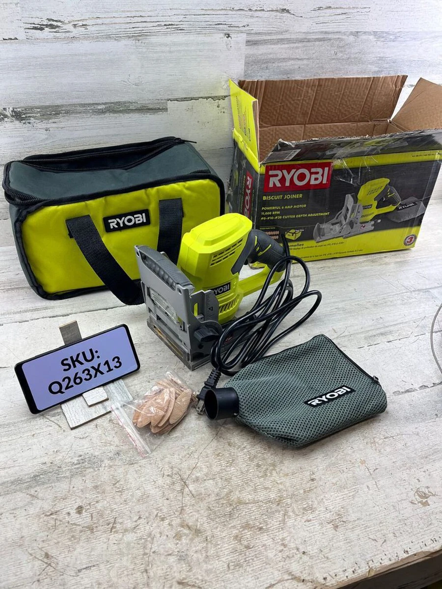 Ryobi 6 Amp Corded AC Biscuit Joiner Kit with Dust Collector Bag Q263X13