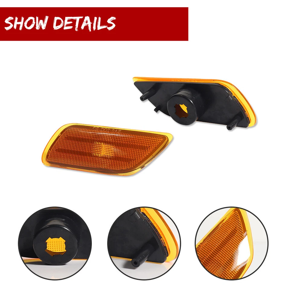 Amber Front Side Marker Corner Light Kit For 2000 2001 2002 2003 2004 Ford Focus - Image 3 of 4