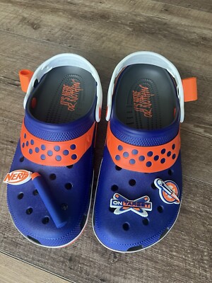 Crocs Classic Hasbro Nerf Clogs Blue Orange Unisex Size  display picture 1