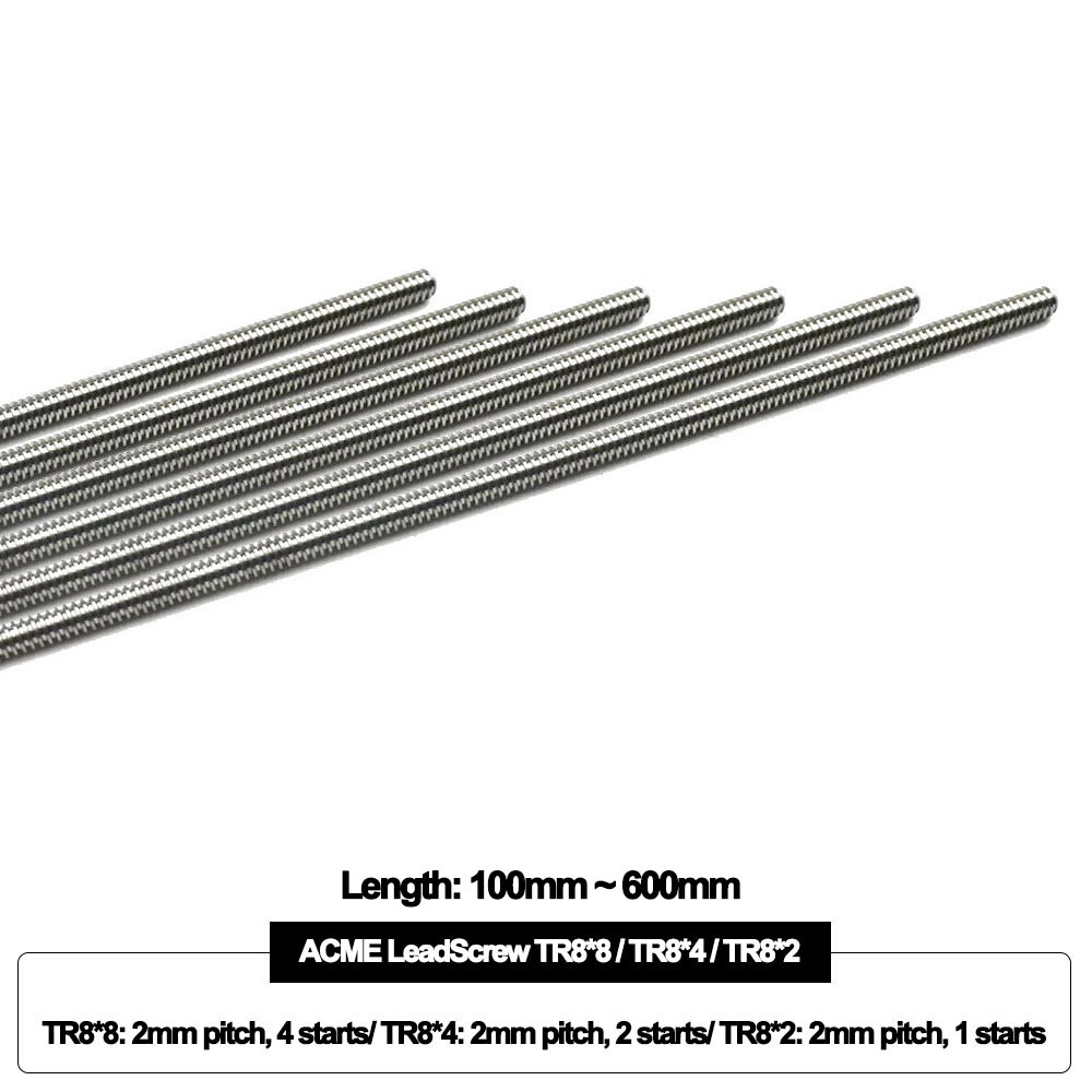 Tr8x8 Tr8x4 Tr8x2 8mm 4mm 2mm Metric Acme Lead Screw Length 2mm