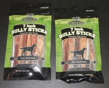 RedBarn Naturals 7 Inch Bully sticks for dogs 6 count each ~ LOT OF 2