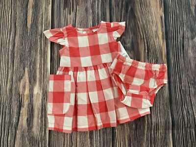 Baby Girl Carter's Baby Dress Me Up Plaid Dress Set 2 Piece Set Size 3M NEW NWT
