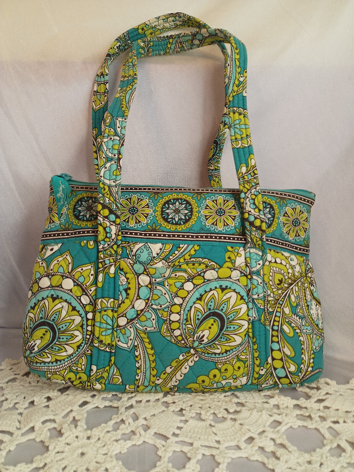Vera Bradley Peacock Paisley Retired US-Made Shoulder Bag 8x11x3