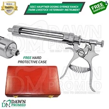 50cc Hauptner Dosing Syringe Ranch Farm Livestock Veterinary Instrument German G