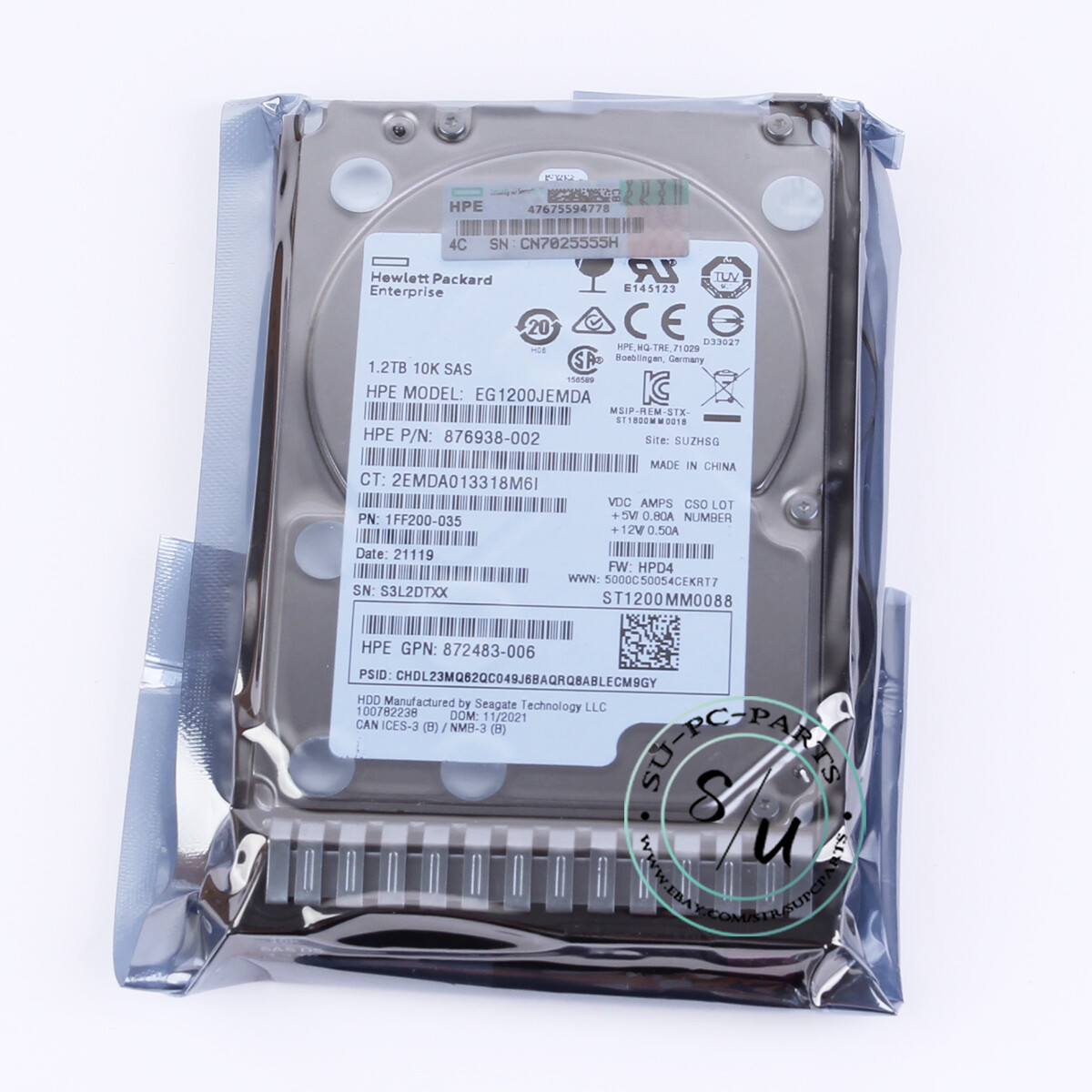HPE 872479-B21 876938-002 872737-001 1.2TB 12G SAS 10K 2.5 SC ENT 
