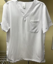 Uniforms World White Short Sleeve Scrub Top Pockets Women's Size Small New
