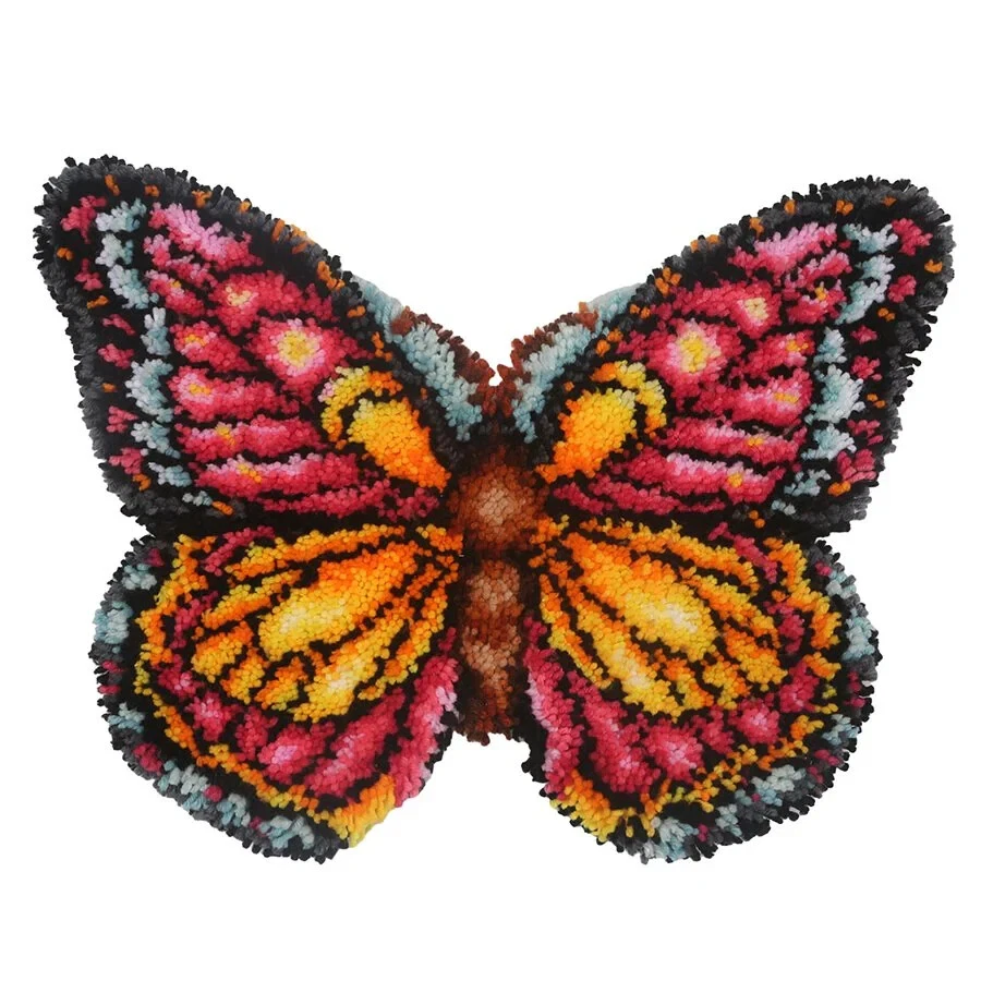 Butterfly Craft Buddy Latch Hook DIY Multicolour Shaped Rug Making Kit 48 x 64cm - Image 2 of 4