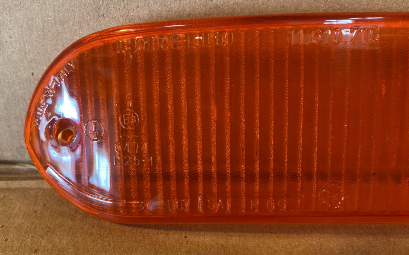 Carello Left Indicator Lens - #11.610.716 - Fits Fiat 124 & Lamborghini ...