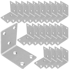 40PCS L Bracket Corner Braces 304 Stainless Steel Shelf Bracket for Wood Shel...