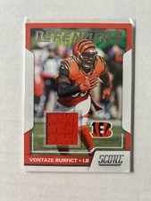 Vontaze Burfict 2017 Score Defenders Game Worn Jersey Patch Bengals