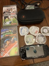 PSP PlayStation Portable Lot Bundle System 5 Games Movies Charger Case Memory #2
