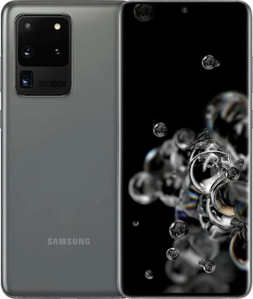 Samsung Galaxy S20 Ultra 5G SM-G988U Unlocked 128GB Cosmic Gray B Light Burn