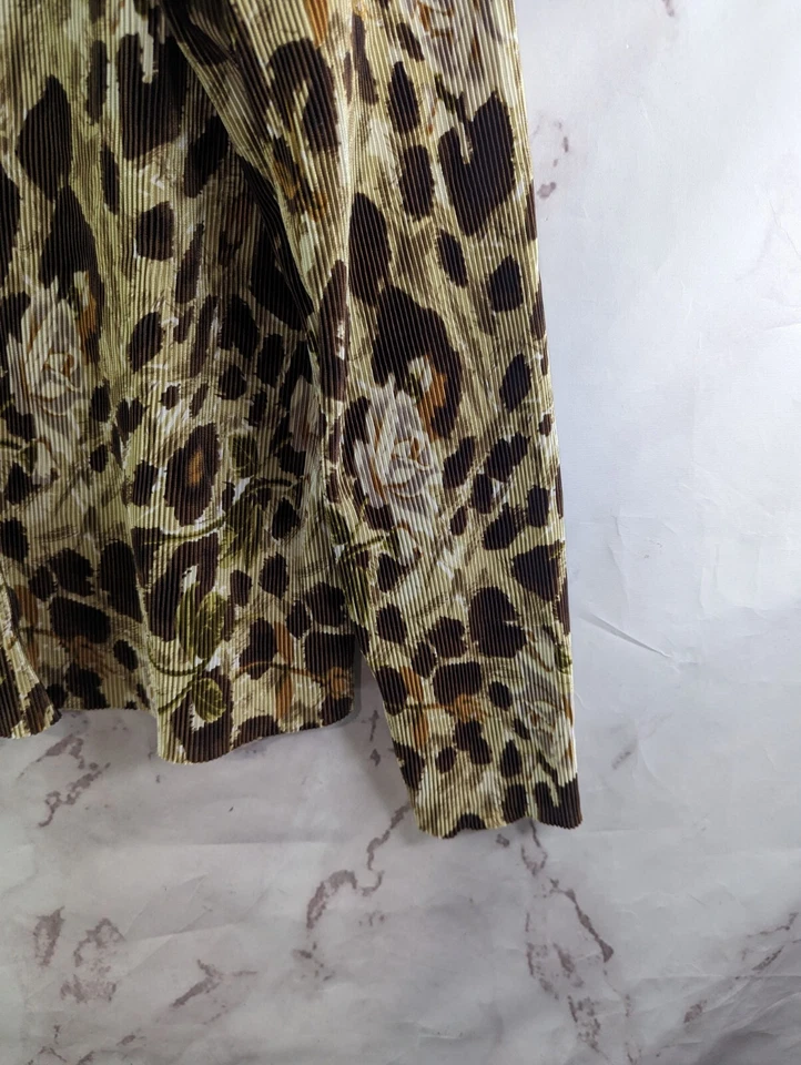 Blusa vintage top para mujer grande años 90 Y2K leopardo floral camisa acanalada con botones Foto 4 de 4