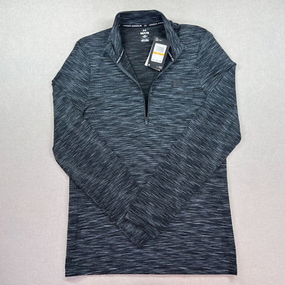 NWT Under Armour Pullover Mens S Black & Grey 1/2 Zip