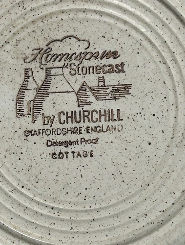 6 Vintage Homespun Stonecast By Churchhill Cottage Dinner Plates 10.25"