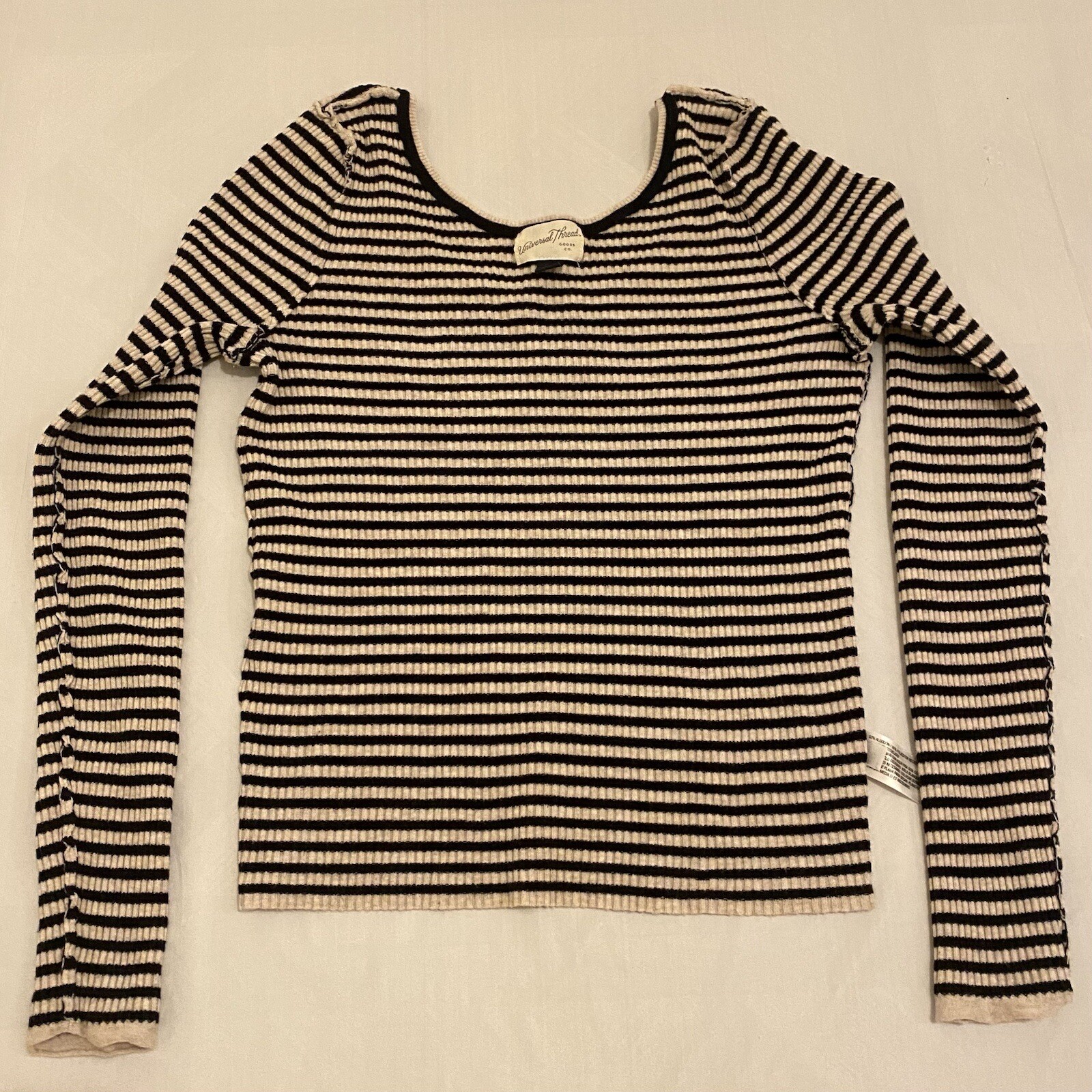 Universal Thread Black/Cream Striped Sweater Top … - image 4