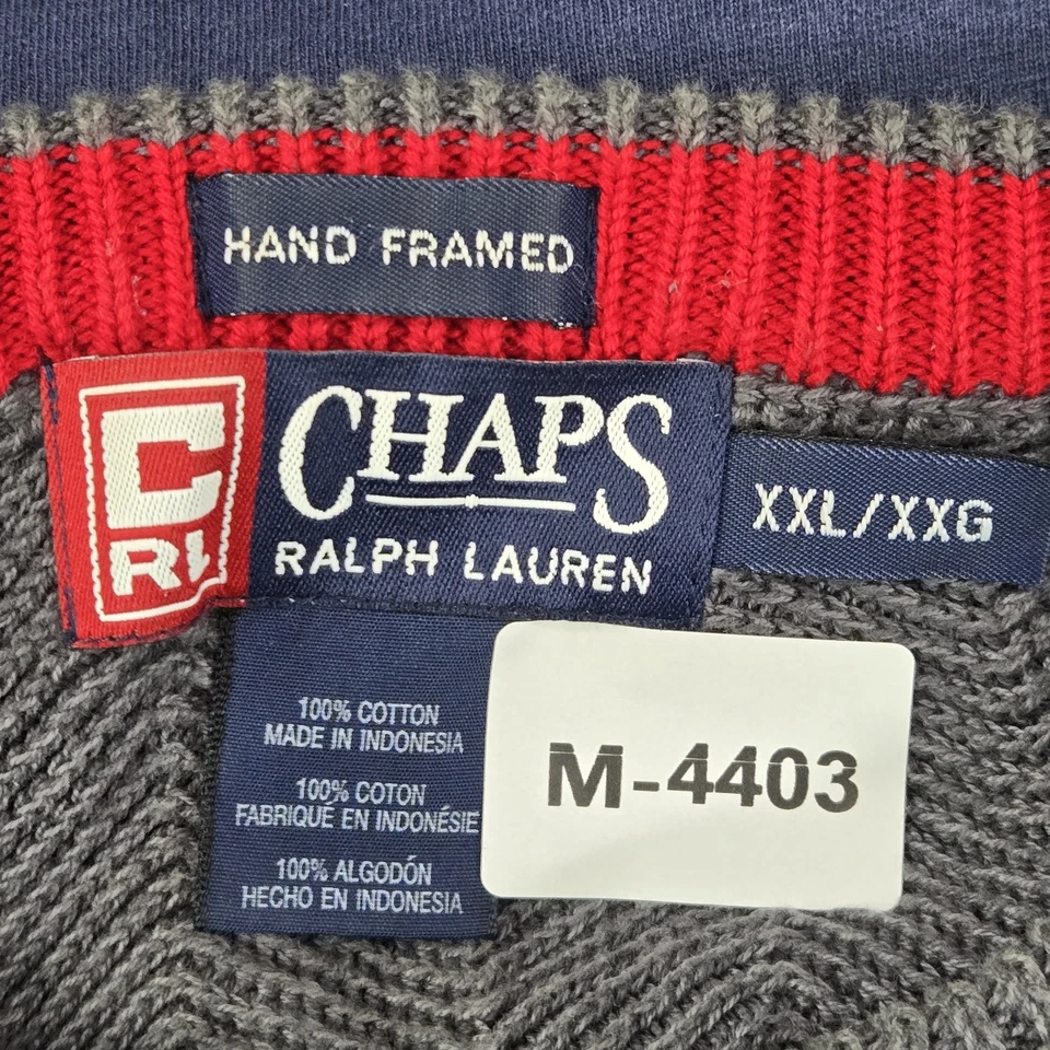 Sudadera DE COLECCIÓN Chaps Ralph Lauren Hombres 2XL Marco de Mano Bordado Espiga Foto 2 de 4