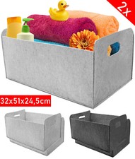 2x XL Filzkorb Faltkorb Rechteckig Organizer Aufbewahrungsbox Filz Korb Tasche