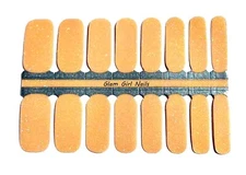 Light Orange Sparkle Summer Nail polish strips / Nail Wraps / Nail Stickers