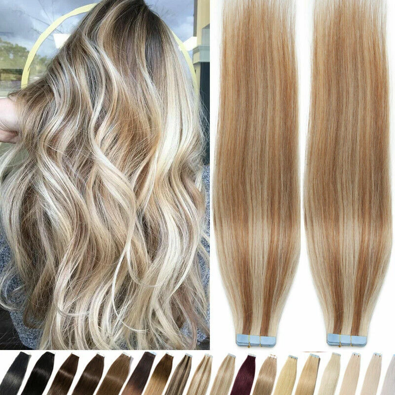 Tape in Human Hair Extensions Invisible Skin Weft Real Brazilian HairBalayage12A - Image 4 of 4