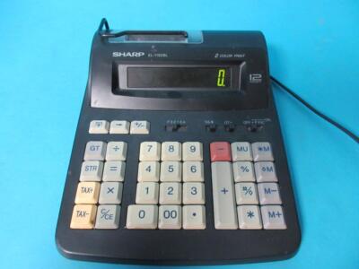Sharp Electronic 2 Color Printing Calculator Adding 12 Digit Model EL-1192BL