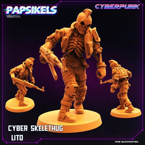 Cyberpunk Miniature Mini Skele Thugs Skeleton 2077 Cyborg Papsikels - Picture 6 of 14